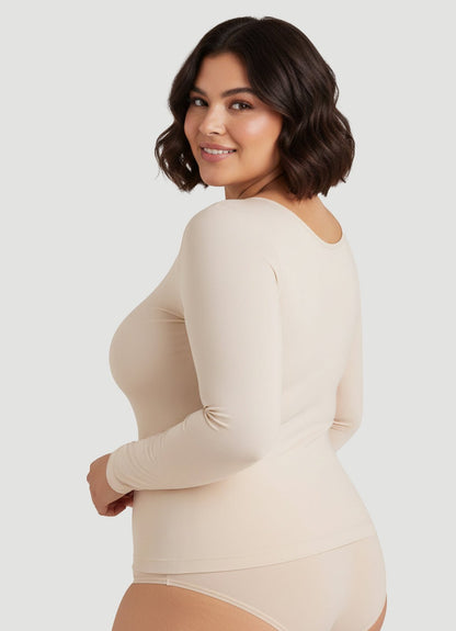 Long-Sleeve Shaping Smoothing Top