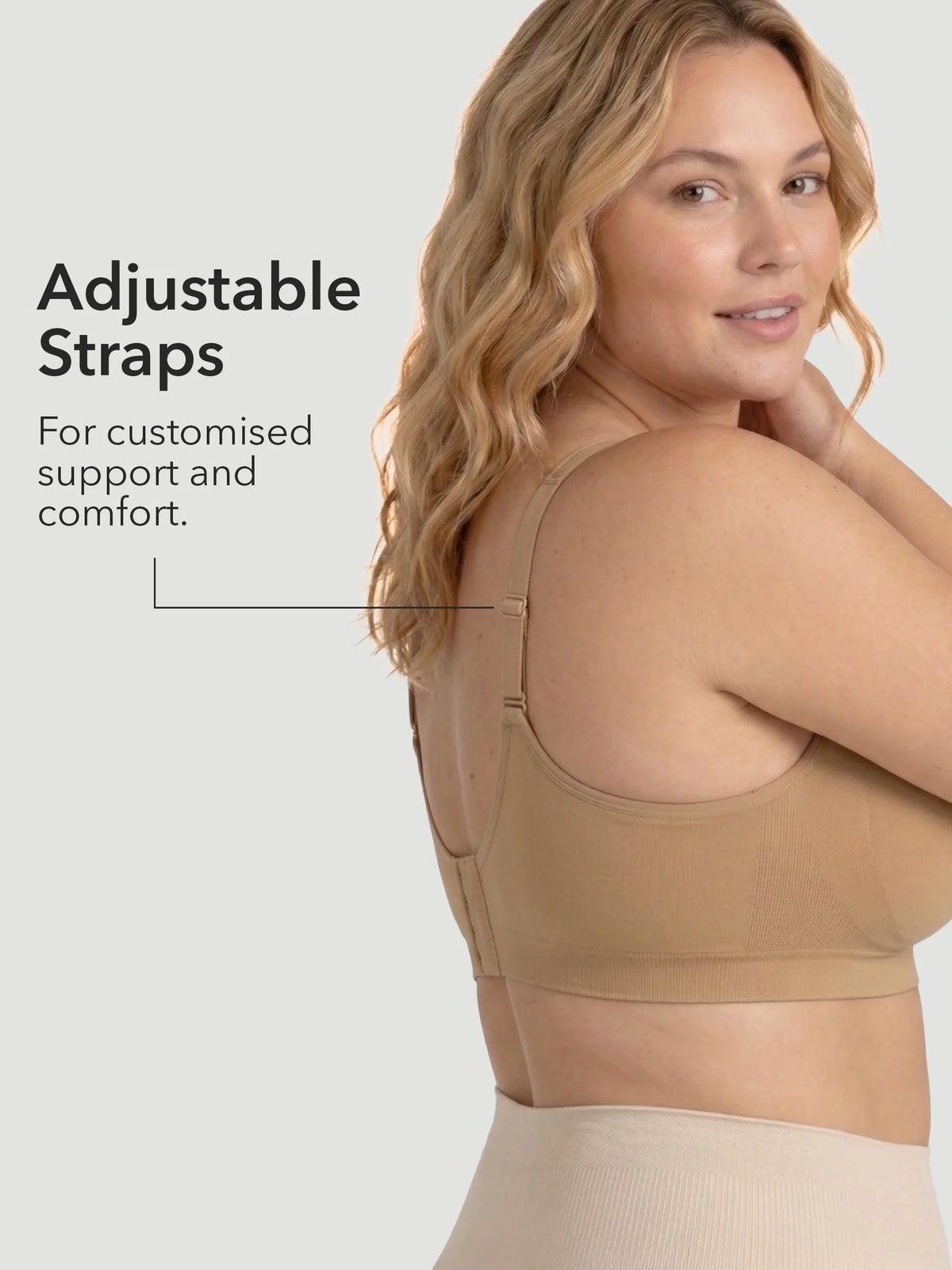 2-Pack Adjustable Wire Free Shaper Bra (Cups A-FF) + FREE Bra Extender