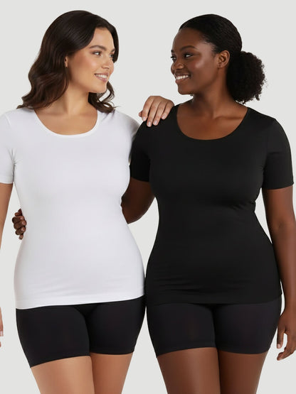 Short-Sleeve Shaping Smoothing Top