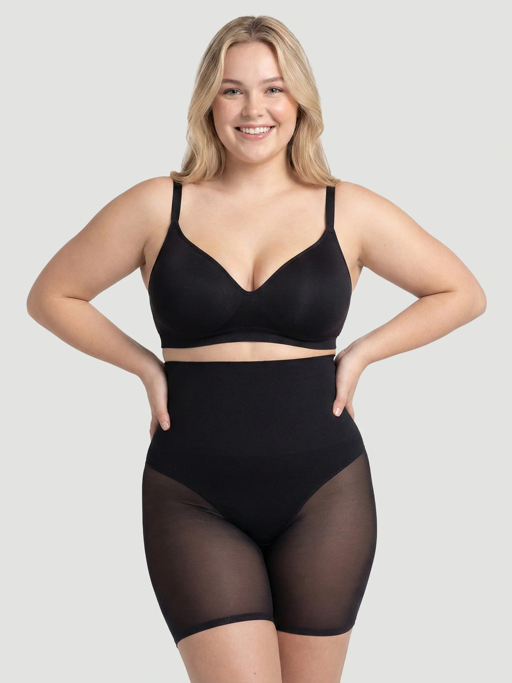 High-Waisted Mesh Shaping Shorts