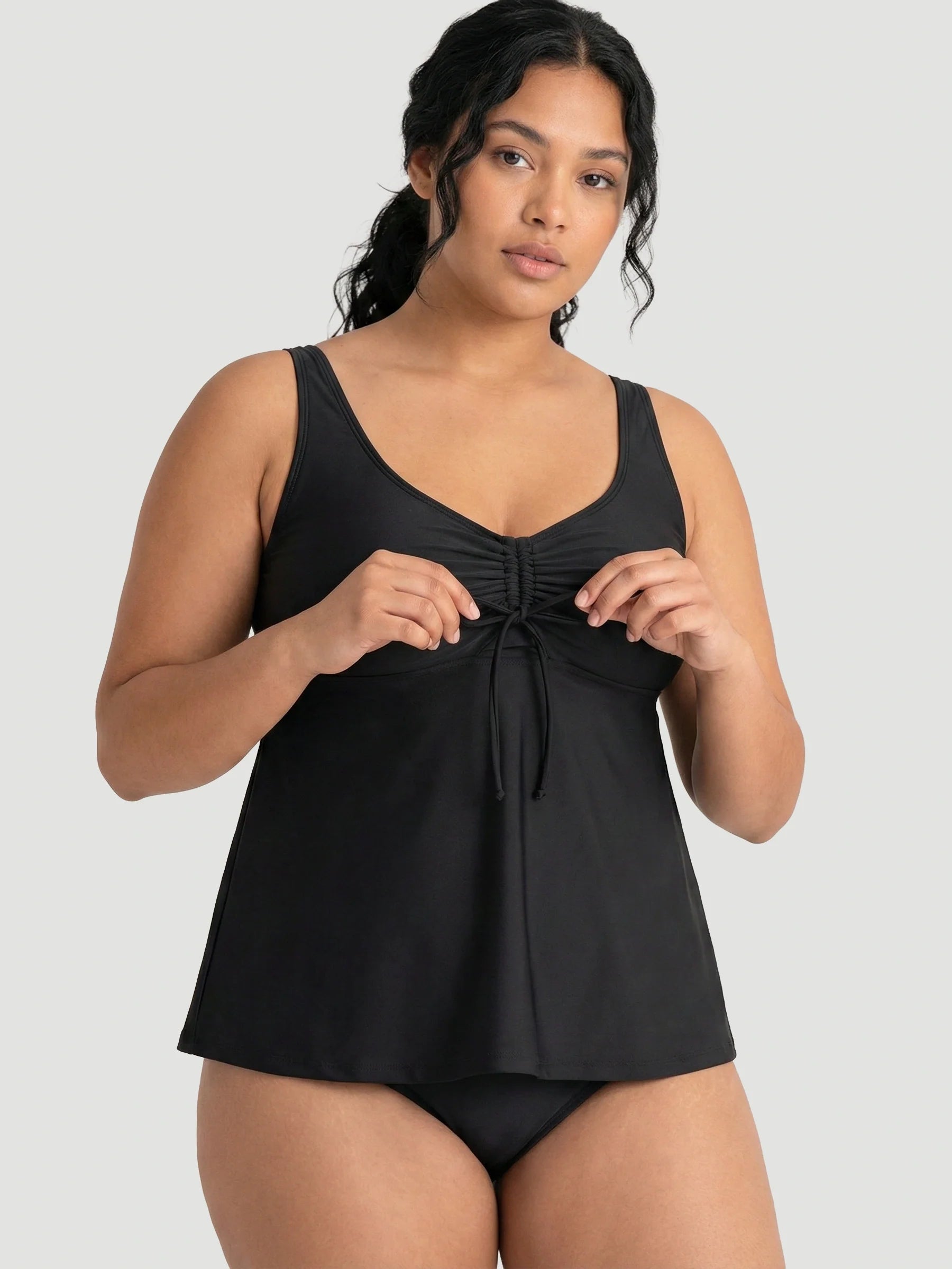 Wireless Tie-Front Tankini